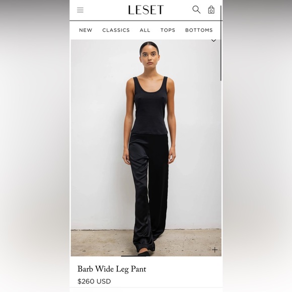LESET Elegant Black Wide Leg Pants midnight - Picture 1 of 5